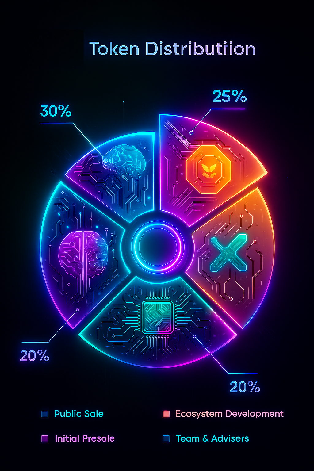 Pie chart of SPAX70P token distribution